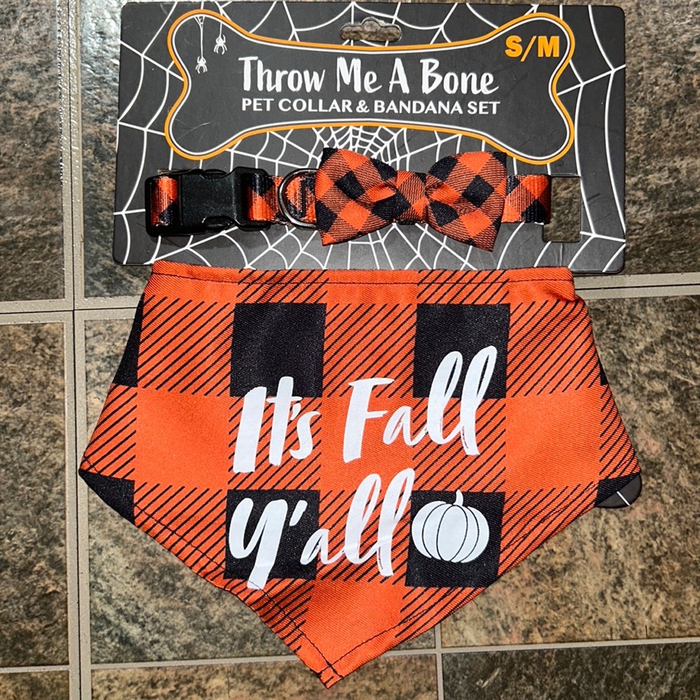 Brand New Pet Collar & Bandana Set